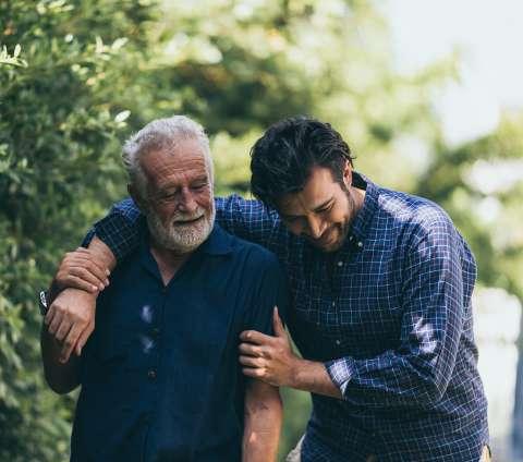 elderly man and son